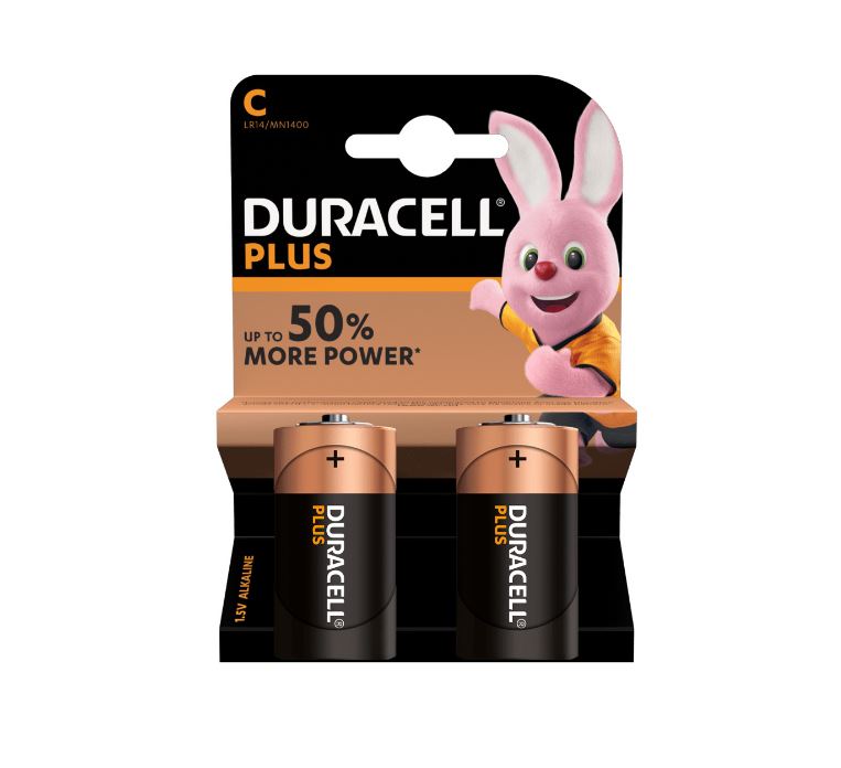 Duracell Plus C batterijen 2 stuks
