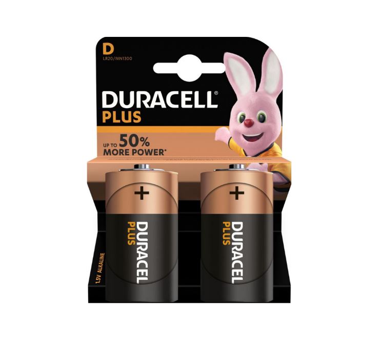 Duracell Plus D batterijen 2 stuks